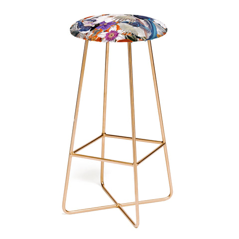 Burcu Korkmazyurek Floral and Birds XXVI Bar Stool