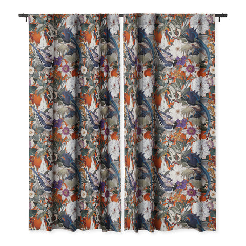 Burcu Korkmazyurek Floral and Birds XXVI Blackout Window Curtain