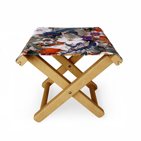 Burcu Korkmazyurek Floral and Birds XXVI Folding Stool