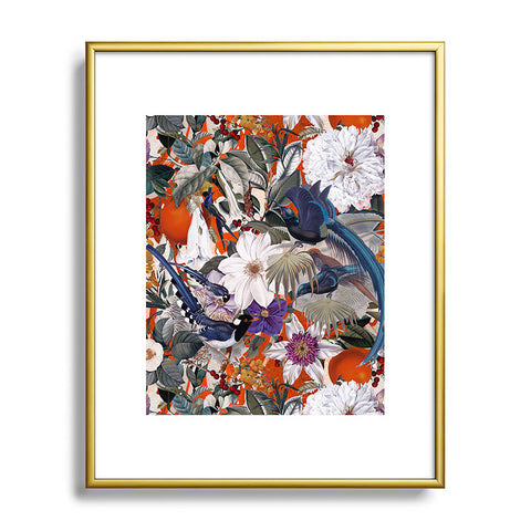 Burcu Korkmazyurek Floral and Birds XXVI Metal Framed Art Print
