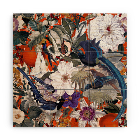 Burcu Korkmazyurek Floral and Birds XXVI Wood Wall Mural