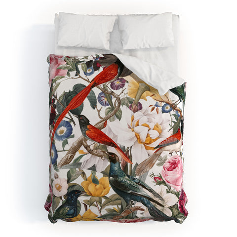 Burcu Korkmazyurek Floral and Birds XXXV Duvet Cover