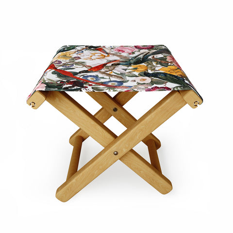 Burcu Korkmazyurek Floral and Birds XXXV Folding Stool