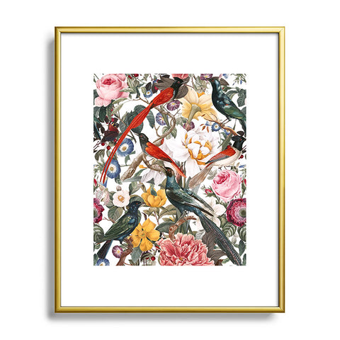 Burcu Korkmazyurek Floral and Birds XXXV Metal Framed Art Print