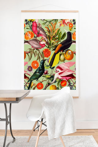 Burcu Korkmazyurek Floral and Birds XXXVII Art Print And Hanger