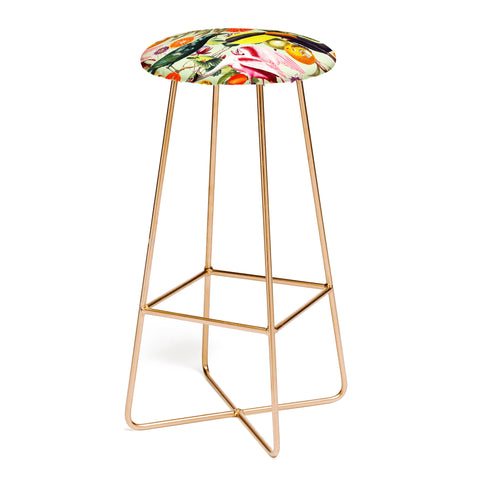Burcu Korkmazyurek Floral and Birds XXXVII Bar Stool