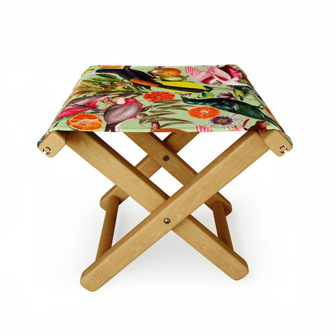Burcu Korkmazyurek Floral and Birds XXXVII Folding Stool