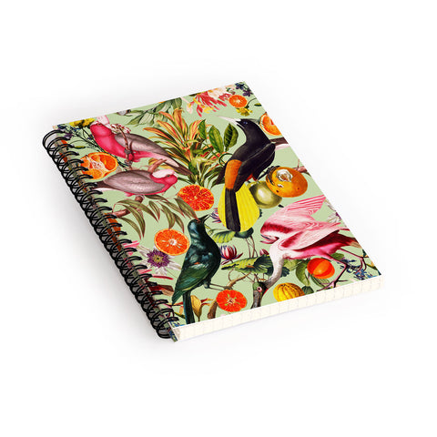 Burcu Korkmazyurek Floral and Birds XXXVII Spiral Notebook