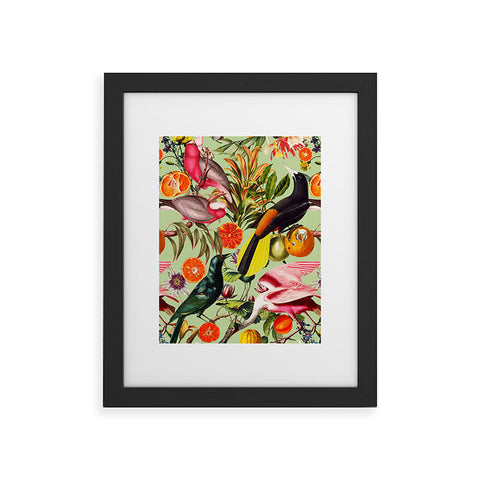 Burcu Korkmazyurek Floral and Birds XXXVII Framed Art Print