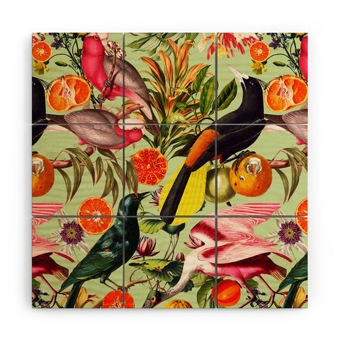 Burcu Korkmazyurek Floral and Birds XXXVII Wood Wall Mural