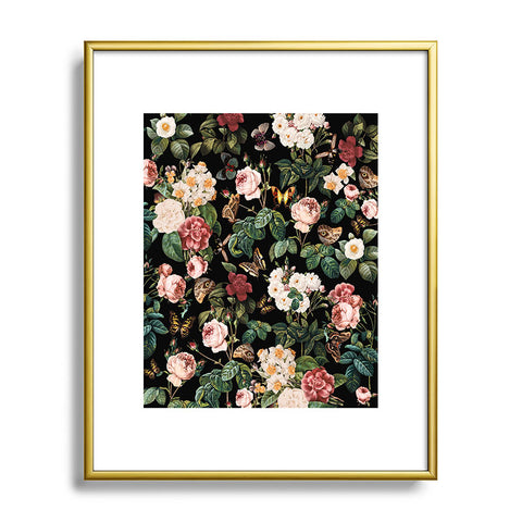 Burcu Korkmazyurek Floral and Butterflies Metal Framed Art Print