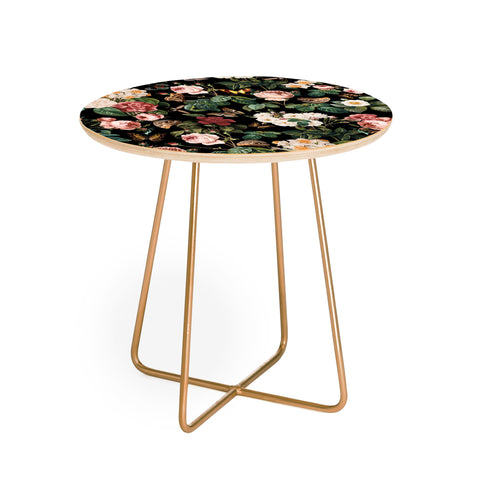 Burcu Korkmazyurek Floral and Butterflies Round Side Table