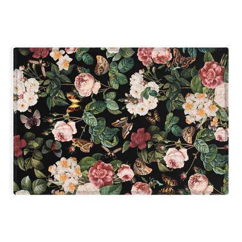 Burcu Korkmazyurek Floral and Butterflies Outdoor Rug