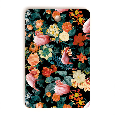 Burcu Korkmazyurek Floral and Flamingo II Cutting Board Rectangle