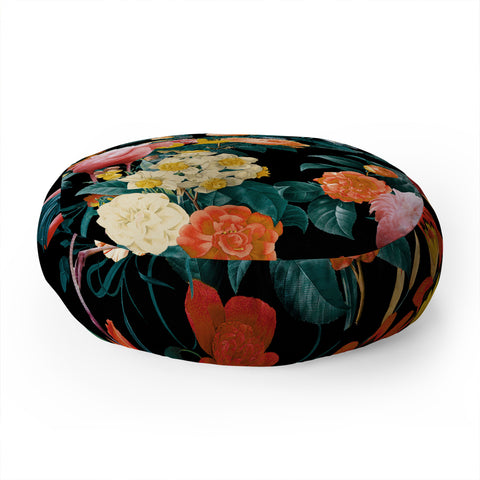 Burcu Korkmazyurek Floral and Flamingo II Floor Pillow Round