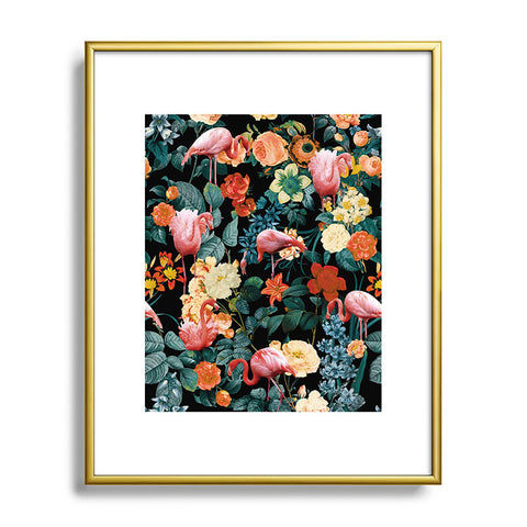 Burcu Korkmazyurek Floral and Flamingo II Metal Framed Art Print