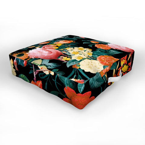 Burcu Korkmazyurek Floral and Flamingo II Outdoor Floor Cushion