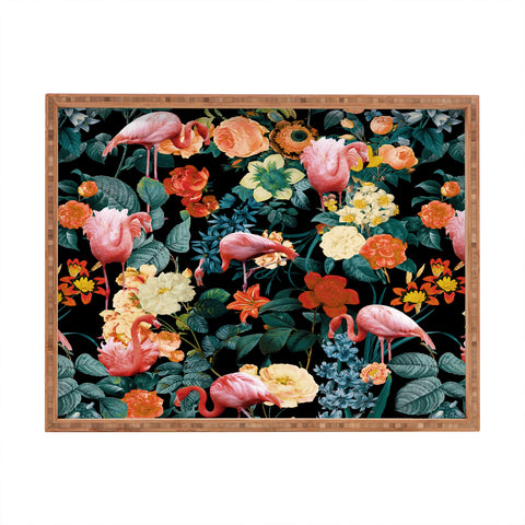 Burcu Korkmazyurek Floral and Flamingo II Rectangular Tray