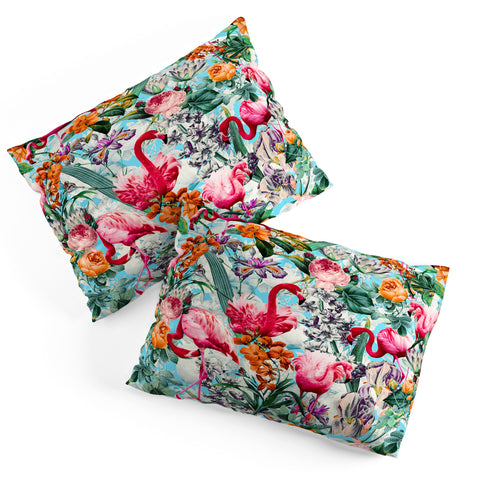 Burcu Korkmazyurek Floral and Flamingo VII Pillow Shams