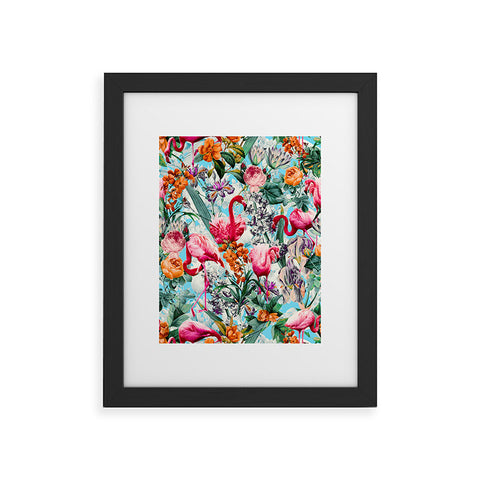Burcu Korkmazyurek Floral and Flamingo VII Framed Art Print