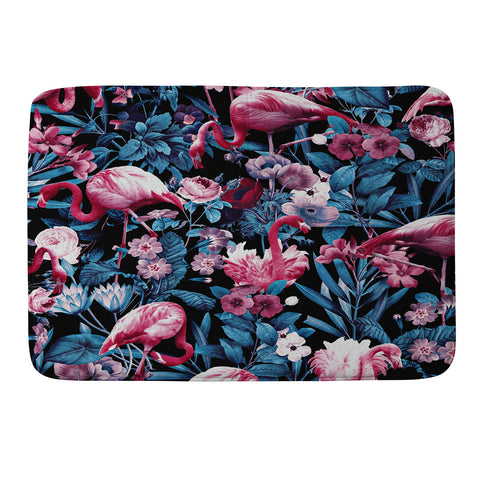 Burcu Korkmazyurek Floral and Flamingo VIII Memory Foam Bath Mat