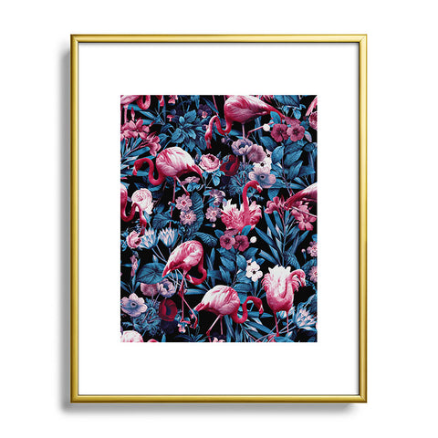 Burcu Korkmazyurek Floral and Flamingo VIII Metal Framed Art Print
