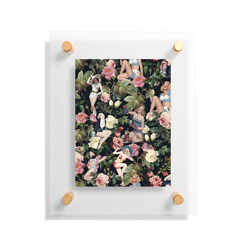 Burcu Korkmazyurek Floral and Pin Up Girls Floating Acrylic Print