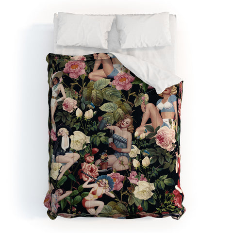 Burcu Korkmazyurek Floral and Pin Up Girls Comforter