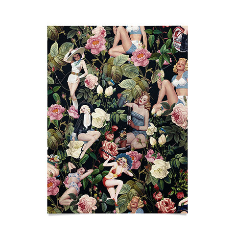 Burcu Korkmazyurek Floral and Pin Up Girls Poster