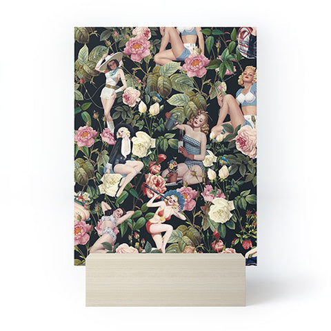 Burcu Korkmazyurek Floral and Pin Up Girls Mini Art Print