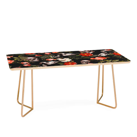 Burcu Korkmazyurek Floral and Skull Pattern Coffee Table