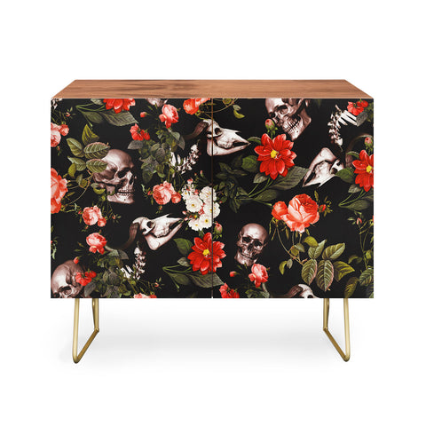 Burcu Korkmazyurek Floral and Skull Pattern Credenza