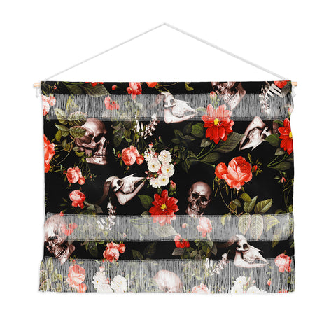 Burcu Korkmazyurek Floral and Skull Pattern Wall Hanging Landscape