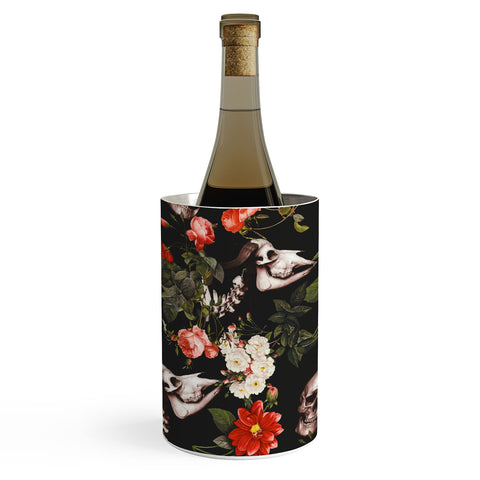 Burcu Korkmazyurek Floral and Skull Pattern Wine Chiller