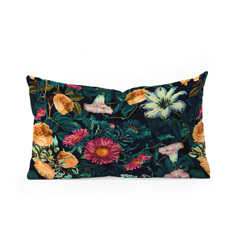 Burcu Korkmazyurek Floral Pattern Winter Garden Oblong Throw Pillow