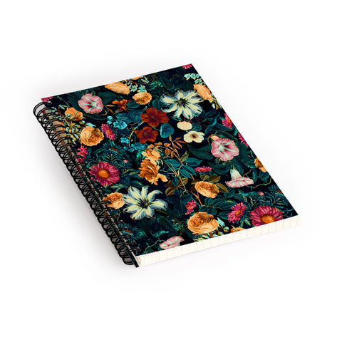 Burcu Korkmazyurek Floral Pattern Winter Garden Spiral Notebook