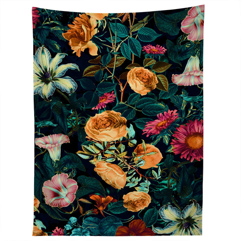 Burcu Korkmazyurek Floral Pattern Winter Garden Tapestry