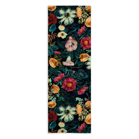 Burcu Korkmazyurek Floral Pattern Winter Garden Yoga Towel
