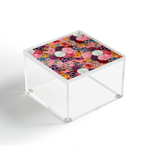 Burcu Korkmazyurek Floral Pink Pattern Acrylic Box