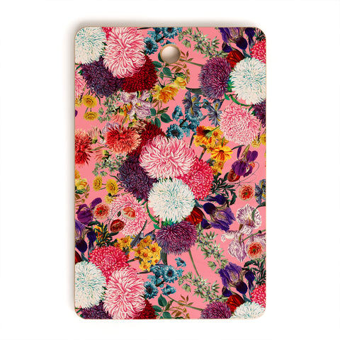 Burcu Korkmazyurek Floral Pink Pattern Cutting Board Rectangle