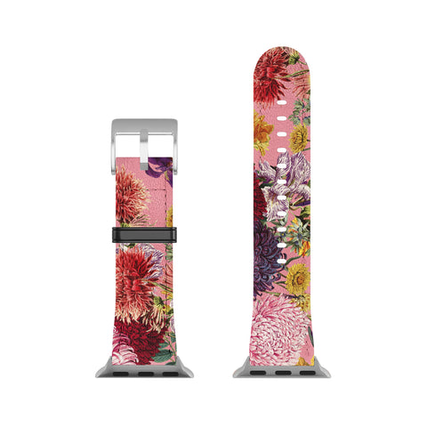 Burcu Korkmazyurek Floral Pink Pattern Apple Watch Band