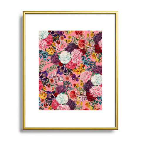 Burcu Korkmazyurek Floral Pink Pattern Metal Framed Art Print