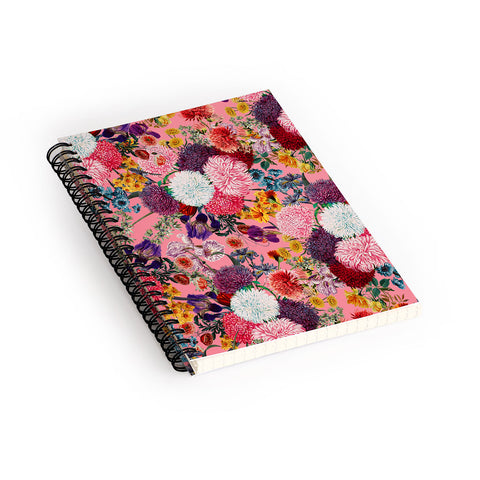 Burcu Korkmazyurek Floral Pink Pattern Spiral Notebook