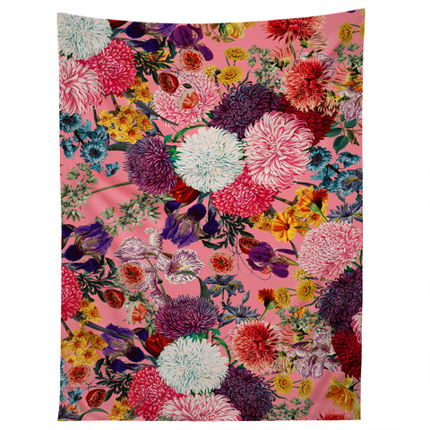 Burcu Korkmazyurek Floral Pink Pattern Tapestry