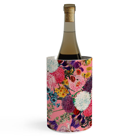Burcu Korkmazyurek Floral Pink Pattern Wine Chiller