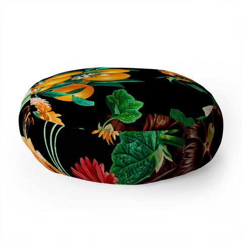 Burcu Korkmazyurek Fruit and Floral Pattern Floor Pillow Round