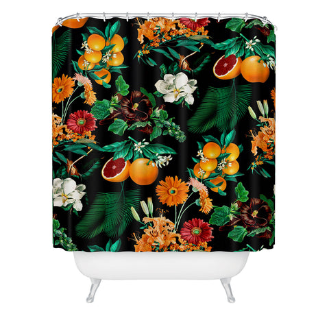 Burcu Korkmazyurek Fruit and Floral Pattern Shower Curtain