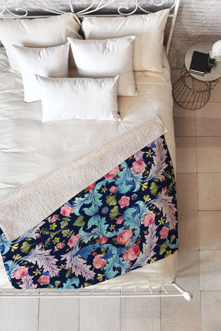 Burcu Korkmazyurek Garden Ornament III Fleece Throw Blanket