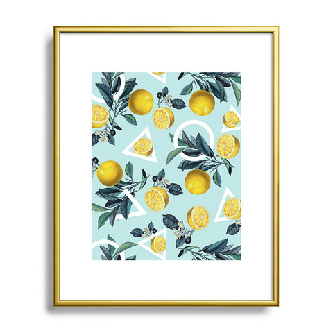 Burcu Korkmazyurek Geometric and Lemon III Metal Framed Art Print