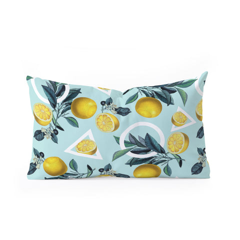Burcu Korkmazyurek Geometric and Lemon III Oblong Throw Pillow